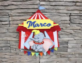 Fiocco Nascita Dumbo al circo fatto a mano