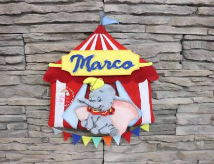 Fiocco Nascita Dumbo al circo fatto a mano