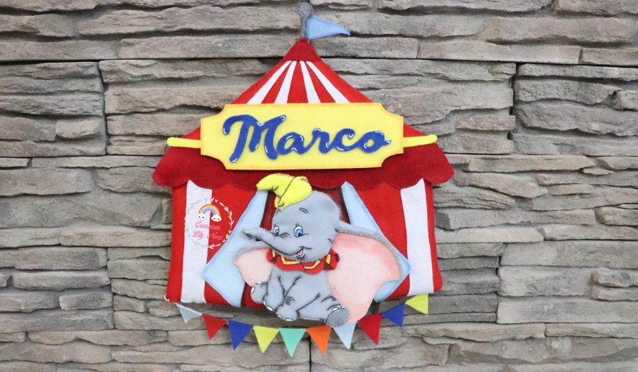 Fiocco Nascita Dumbo al circo fatto a mano