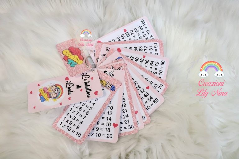 Tabelline Personalizzate Da 1 A 12 Con Nome Bambino - Schede Plastificate Con Anello | Per Scuola Primaria - Foto 9