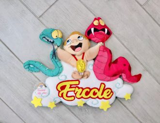 Fiocco Nascita a tema Baby Hercoles personalizzato con nome Ercole