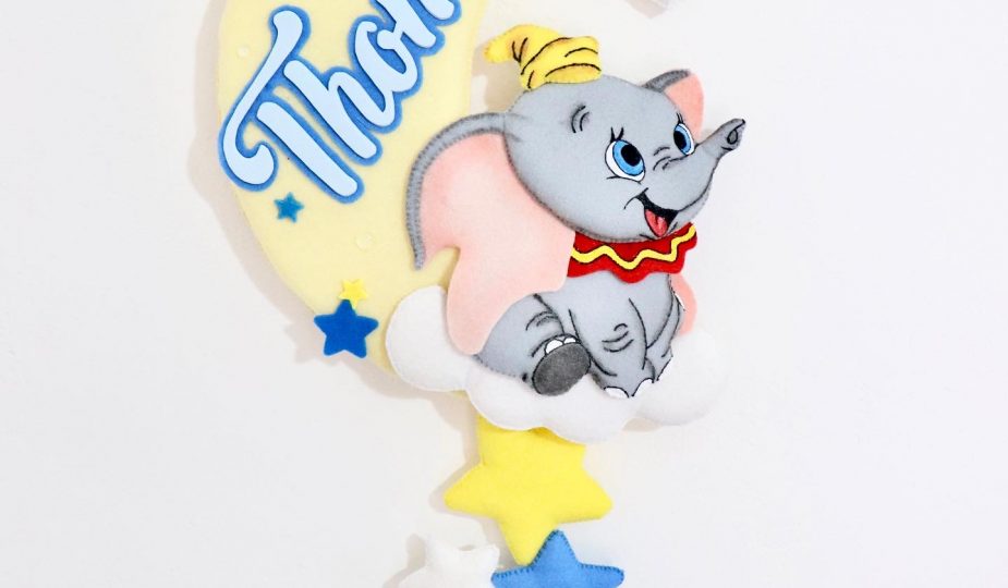 Fiocco nascita Dumbo in feltro pannolenci