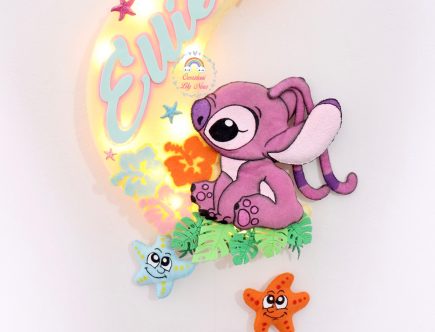 Fiocco nascita Angel di Lilo & Stich feltro pannolenci