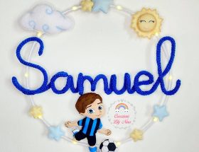 Fiocco nascita tricotin Inter con nome Samuel