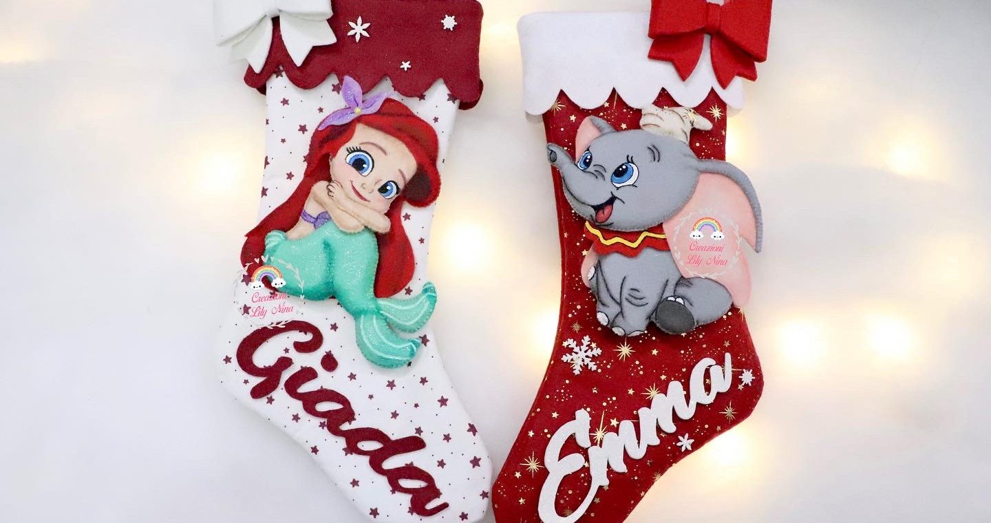 Calza natalizie Ariel Dumbo con nome