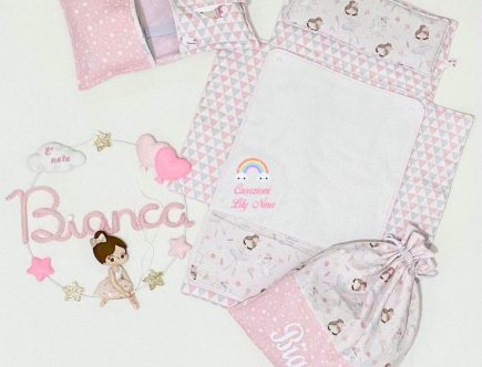 Set nascita a tema ballerina personalizzato con nome