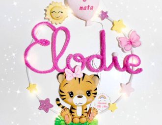 Fiocco nascita tigre come segno zodiacale cinese con nome Elodie