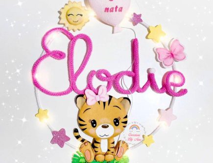 Fiocco nascita tigre come segno zodiacale cinese con nome Elodie