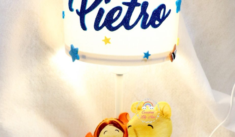 Lampada cameretta Winnie The Pooh e tigro con nome Pietro