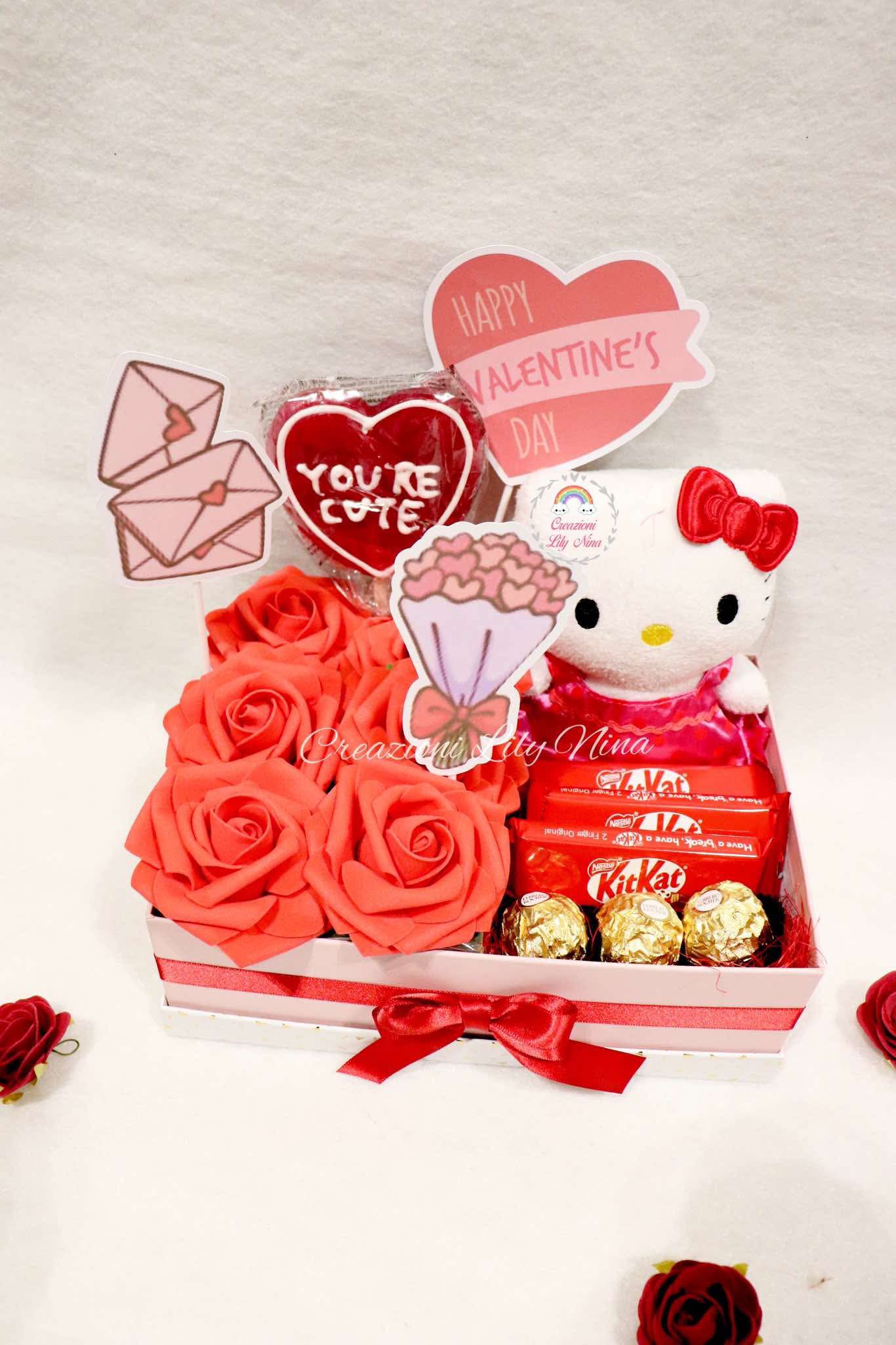 Idea Box San Valentino con dolcetti e peluche 