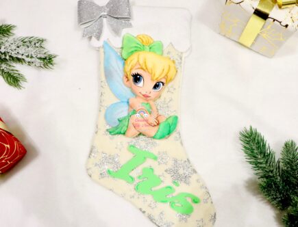 Calza natalizia befana Trilly con nome Iris personalizzata